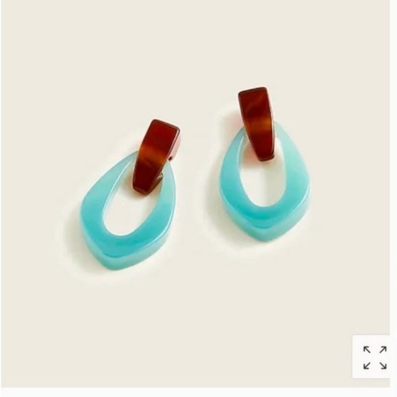 J.Crew $59 Made-in-Italy Acetate Door Knocker Earrings BG688 - Picture 1 of 3